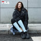 FILA斐乐羽绒服女2025冬新款美拉德风保暖连帽短款外套休闲面包服