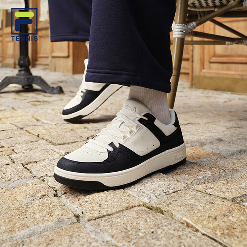 圆盾鞋|易烊千玺同款FILA 斐乐官方男TARGA 1+网球生活鞋运动板鞋 - 图1