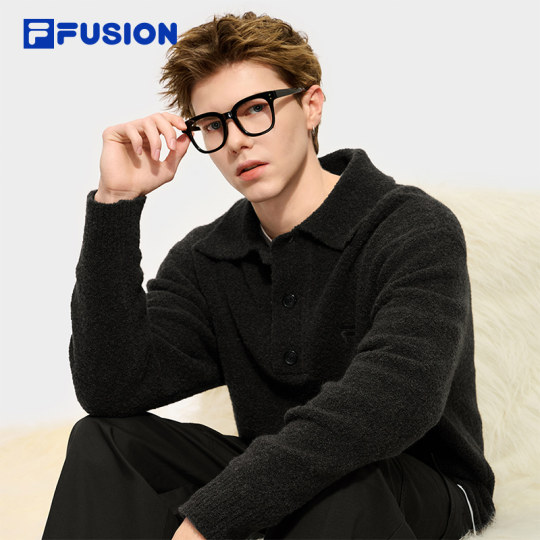 FILA FUSION Fila trendy brand couple style knitted sweater for men 2025 winter new loose pullover sweater for women