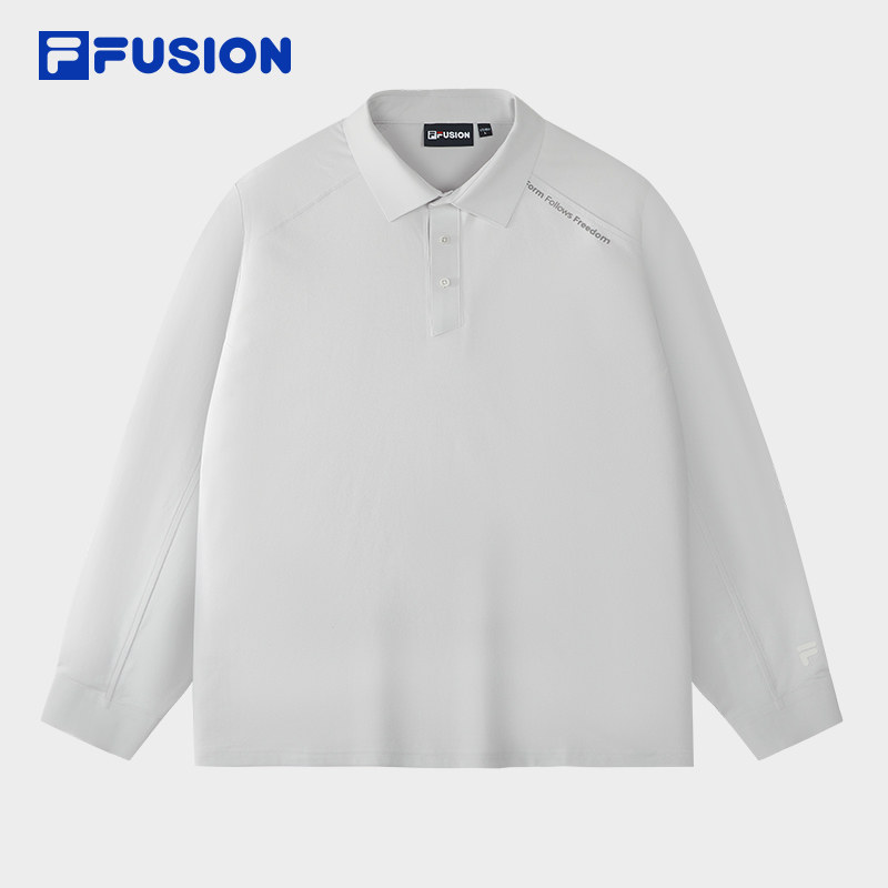 FILA FUSION斐乐潮牌男子针织长袖POLO衫2026春新款休闲速干上衣,淘宝优惠券,粉丝福利购,淘宝优惠卷