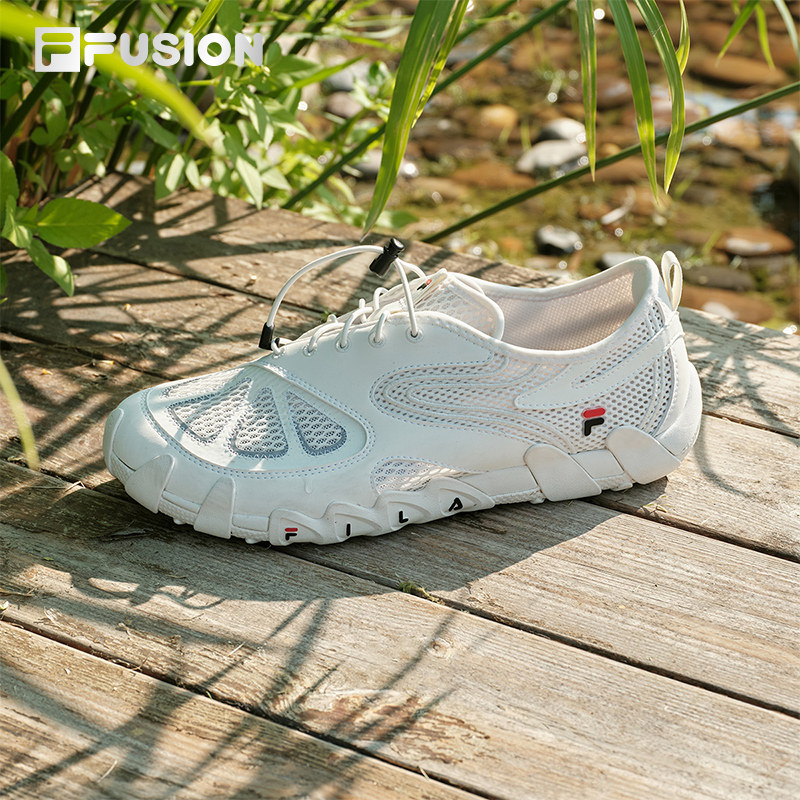 FILA FUSION斐乐赤足鞋小丑鞋夏季新款网面透气女鞋平底鞋运动鞋