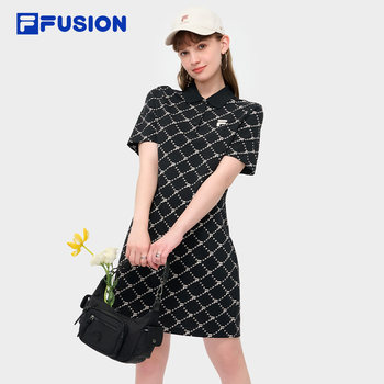 FILA FUSION Fila trendy dress women's summer 2024 new POLO dress ກະໂປງຍາວ presbyopic