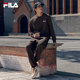 Plus velvet | FILA official pullover sweatshirt men's loose classic round neck casual knitted long-sleeved bottoming top
