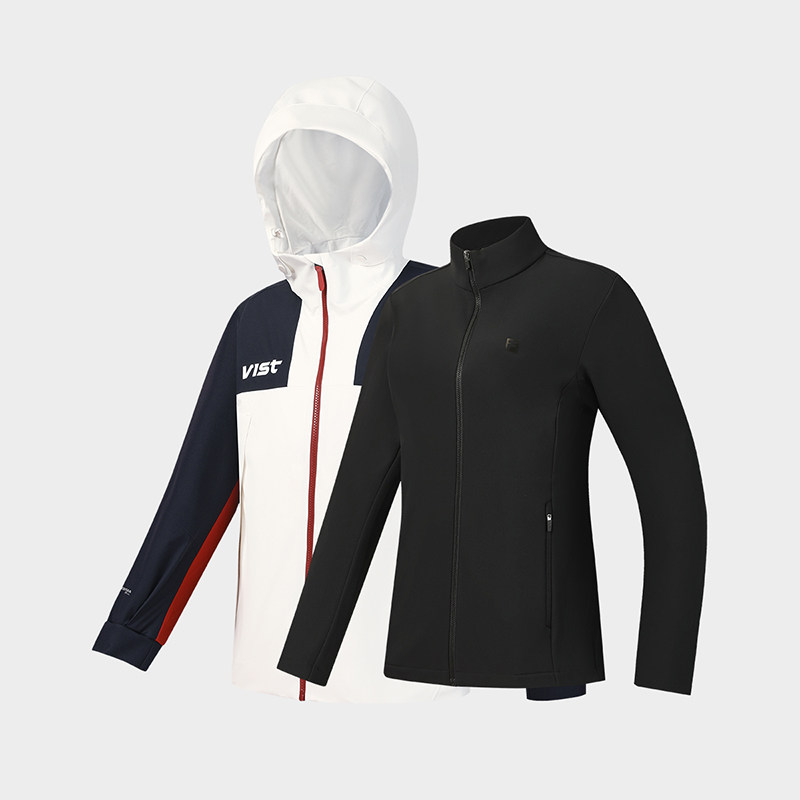 FILA 斐乐女呼吸壳冲锋衣两件套26春新款户外运动红色三合一外套,淘宝优惠券,粉丝福利购,淘宝优惠卷