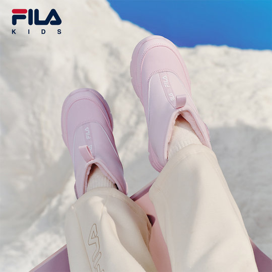 FILA KIDS斐乐童鞋儿童软糖棉鞋冬季款加绒保暖高帮一脚蹬休闲鞋