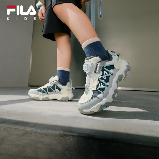 FILA KIDS斐乐童鞋儿童跑步鞋2025秋新款男女小童旋钮猫爪运动鞋