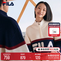 (Zhang Yixing Tongan) FILA Fieroy Official Couple Knitted Shirts 2023 Winter New Collar Sweater men and women