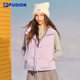 FILA FUSION斐乐潮牌女子羽绒马甲2025冬新款时尚休闲连帽外套