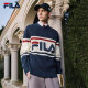 FILA 斐乐官方情侣编织衫女冬季新款休闲撞色套头长袖毛衣男上衣