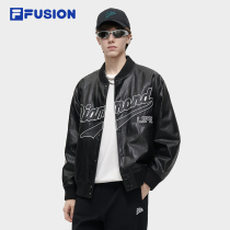 FILA FUSION Fierobots cotton clothes Mens 2024 Spring new fashion Casual Loose Leather baseball clothes