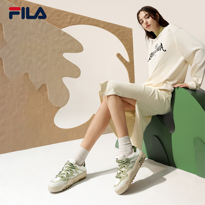 FILA 斐乐斑斓鞋ROSETTA女鞋板鞋面包厚底鞋增高复古时尚休闲鞋 - 图1