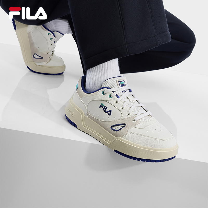方块鞋 1S|FILA 斐乐官方男CAMPUS 1S情侣板鞋新款小白鞋休闲鞋子 - 图0