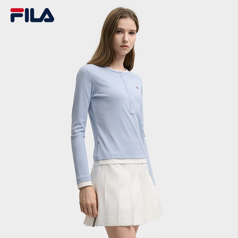 FL官旗！拼色假两件休闲修身打底衫