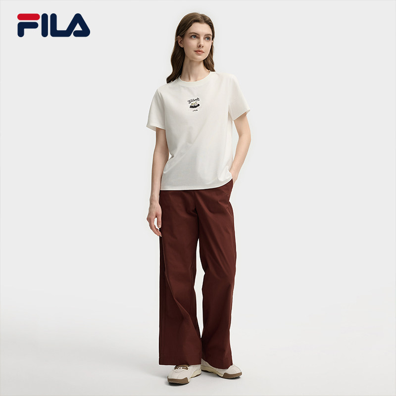 FILA 斐乐官方女士梭织长裤2025秋季新款时尚简约基础休闲阔腿裤,淘宝优惠券,粉丝福利购,淘宝优惠卷