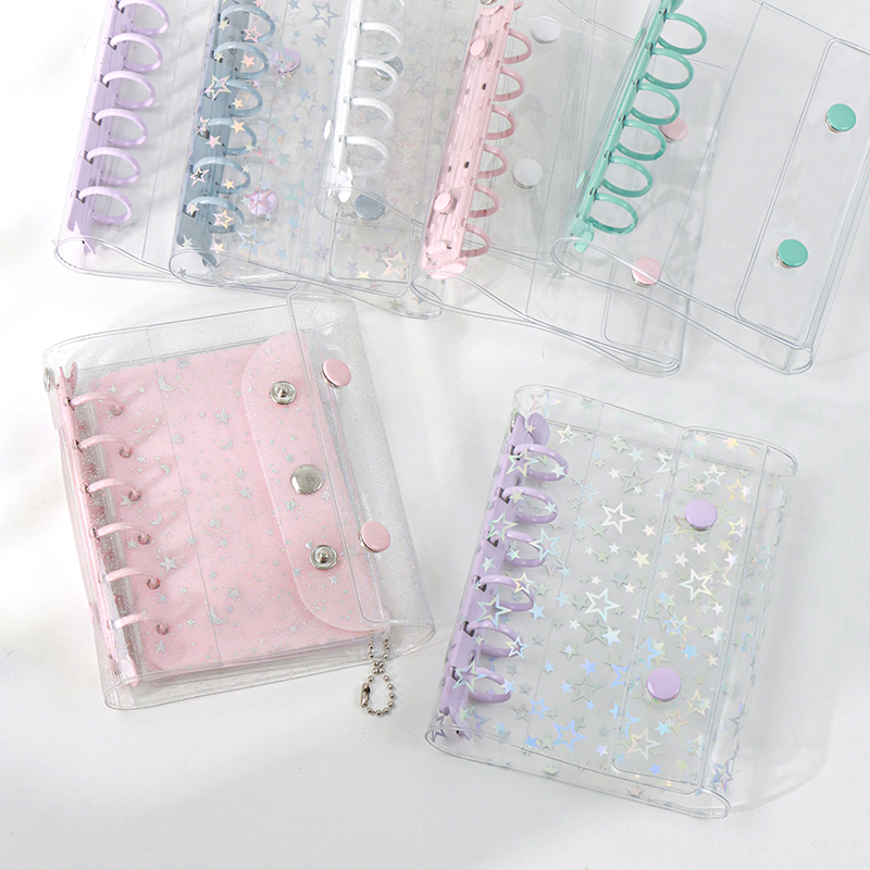 去造未来便携A7活页本透明PVC替换外壳彩色金属夹双按扣DIY手账本,淘宝优惠券,粉丝福利购,淘宝优惠卷