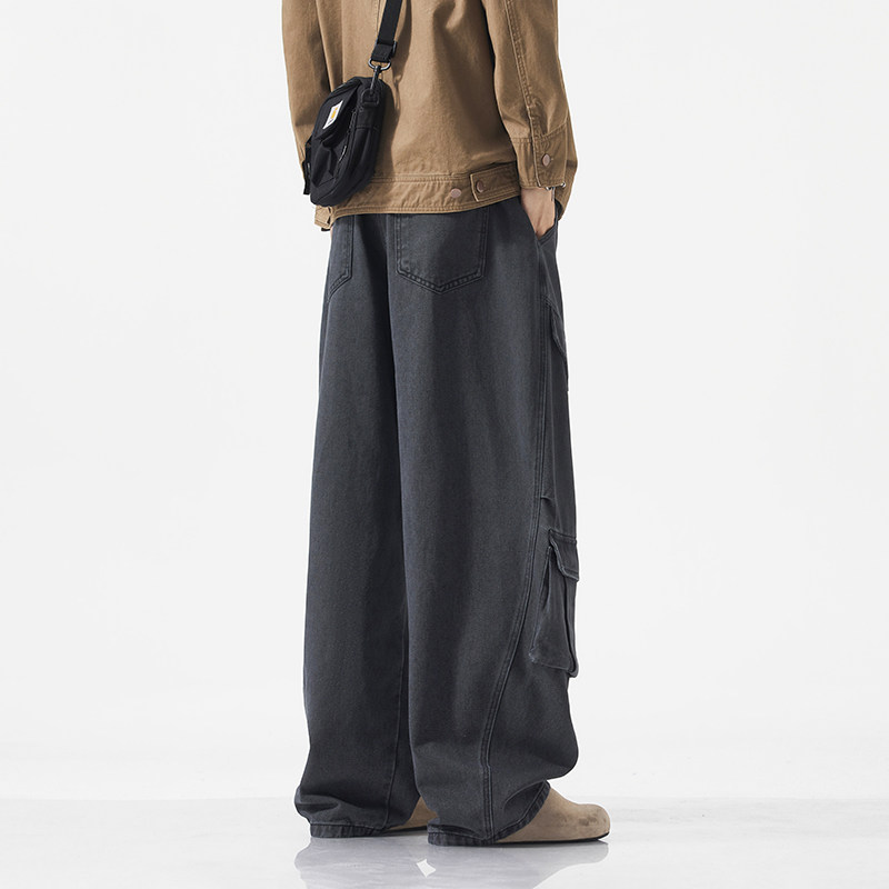 大码男士休闲裤秋冬加绒加厚美式复古潮流工装裤运动多口袋阔腿裤,淘宝优惠券,粉丝福利购,淘宝优惠卷