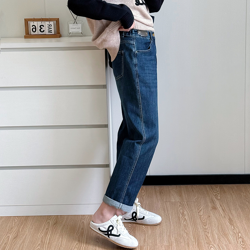 COCO微胖大码牛仔裤女胖mm阔腿裤2025新款直筒裤宽松高腰显瘦裤子 - 图2