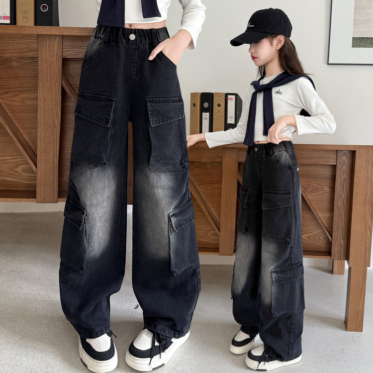 2025新款春秋时尚工装裤女童宽松百搭休闲裤儿童潮酷长裤,淘宝优惠券,粉丝福利购,淘宝优惠卷