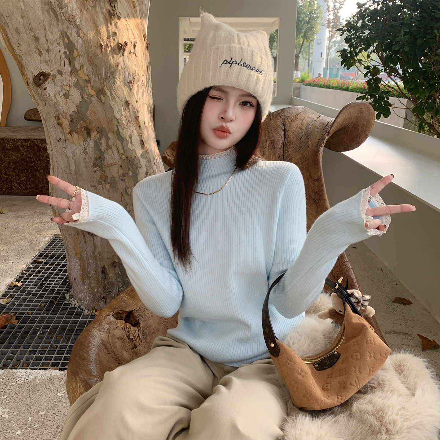 龙妹家半高领加绒加厚毛衣女内搭2025新款冬季保暖上衣针织打底衫,淘宝优惠券,粉丝福利购,淘宝优惠卷