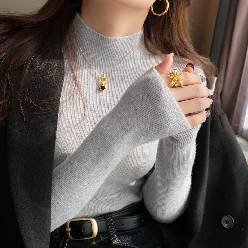 粉色半高领打底衫女2025新款秋冬小香风毛衣内搭修身显瘦长袖上衣,淘宝优惠券,粉丝福利购,淘宝优惠卷