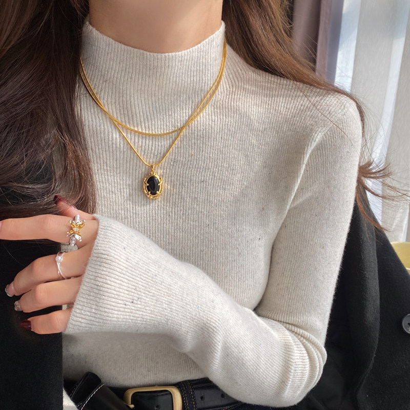 粉色半高领打底衫女2025新款秋冬小香风毛衣内搭修身显瘦长袖上衣,淘宝优惠券,粉丝福利购,淘宝优惠卷