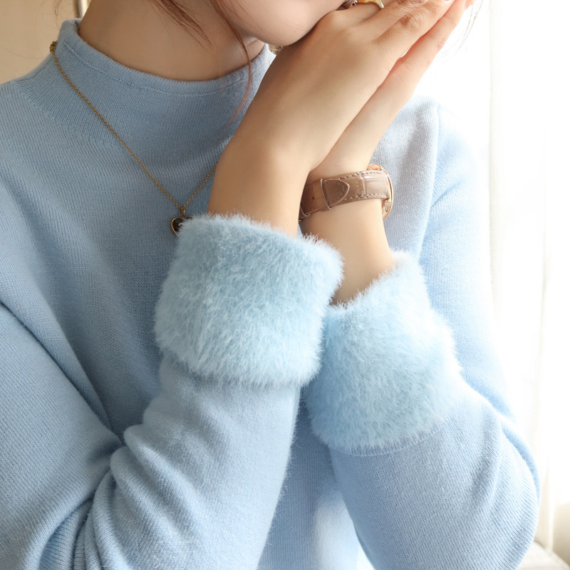 黄色加绒加厚打底衫女内搭2025秋冬季新款半高领毛衣修身针织上衣,淘宝优惠券,粉丝福利购,淘宝优惠卷