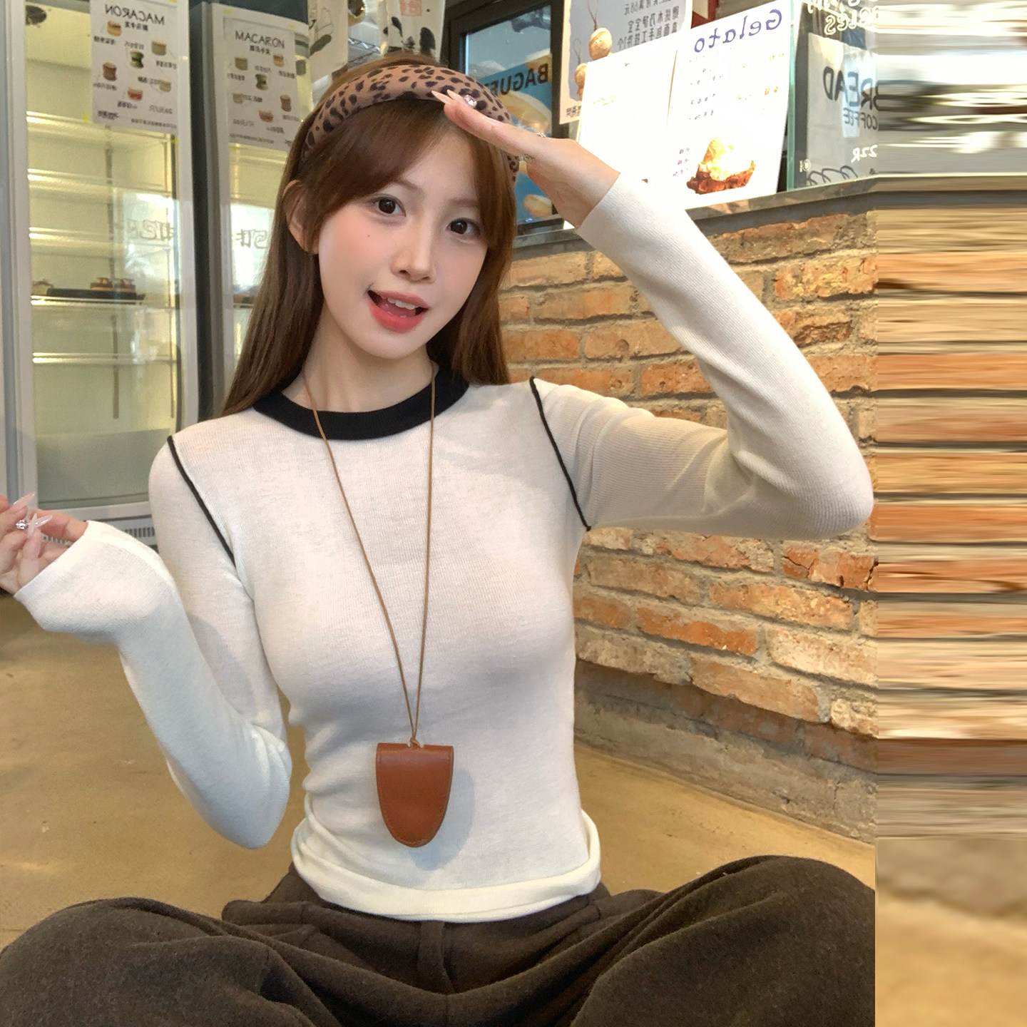 龙妹家黑色圆领打底衫女内搭毛衣2026春季新款修身巨好看针织上衣,淘宝优惠券,粉丝福利购,淘宝优惠卷