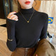 Thickened half high neck bottomed long sleeve T-shirt for women