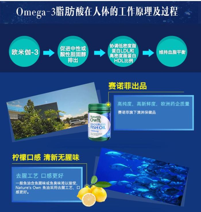 【三高】Natures Own高强度无腥味欧米茄深海鱼油胶囊1500mg400粒 - 图0