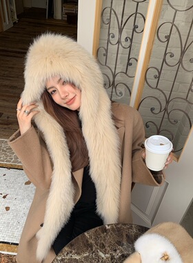 风雪帽室外简约女秋冬大毛毛