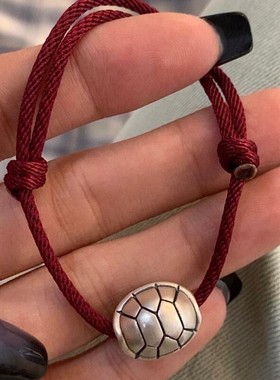 99足银富甲一方龟甲编绳男女手串