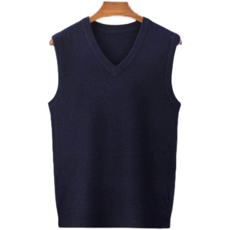 鄂尔多斯市男士秋冬羊毛衫背心 中年纯色V领针织马甲无袖坎肩毛衣,淘宝优惠券,粉丝福利购,淘宝优惠卷