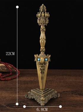 合金藏式法器摩羯金刚橛魔蝎普巴金刚杵佛堂桌面摆件复古供奉