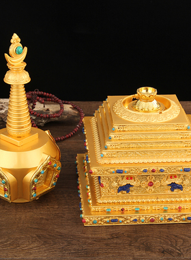 菩提塔摆件密宗合金平安四面佛