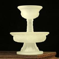 Tibetan Buddhist Supplies Intimate Repo for cup Glazed Eight Auspicious Hair Protection Cup of Water Supply Cup White