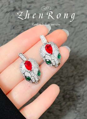 欧美时尚夸张蛇形吊坠耳钉