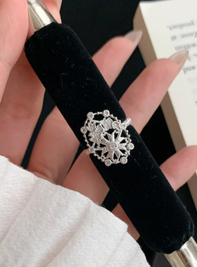 古董珠宝蕾丝刺绣万花筒戒指拉丝摩天轮lace格桑花冰河玫瑰指环