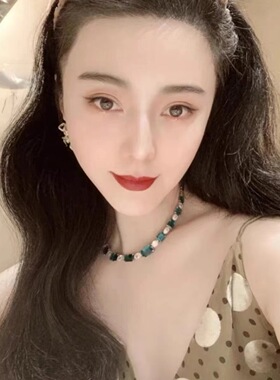 高定仿真哥伦比亚重工祖母绿项链