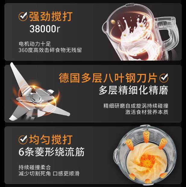 顺丰包邮德国格明新款破壁机家用加热多功能全自动小型豆浆榨汁,淘宝优惠券,粉丝福利购,淘宝优惠卷