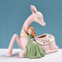 Creative Deer Princess Tissue Box Pendulum of Tea Table Containing European Style Paper Draw Box Home Living Room Minima Nordic Dining Paper Boxes