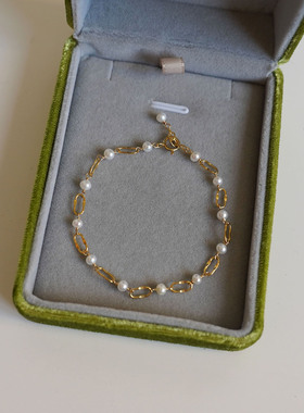 14k包金云朵淡水珍珠手链