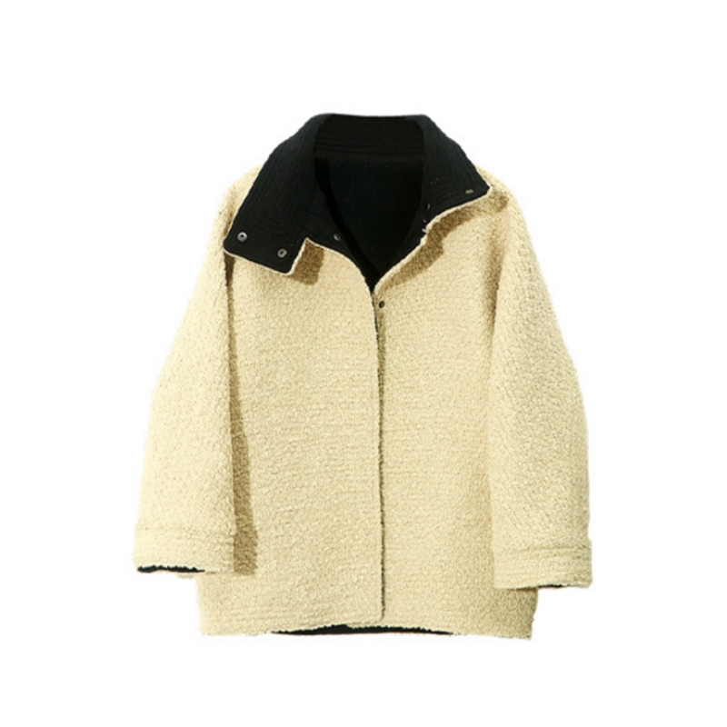 明星同款外套女秋冬季羊毛中长款时尚轻奢羊圈毛呢通勤高级感女装