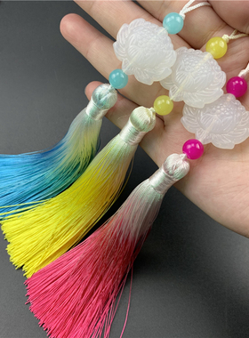 旗袍汉服压襟手工仿玉转运珠吊穗