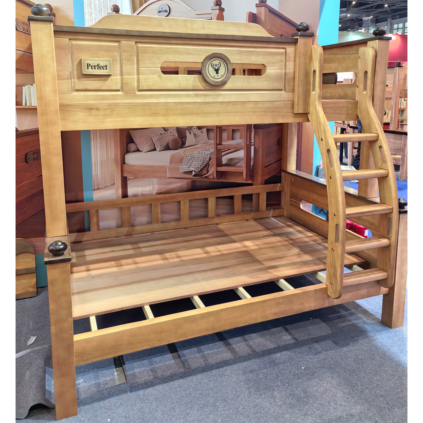 实木上下床高低床全实木儿童床上下床双层床两层男孩女孩上下铺