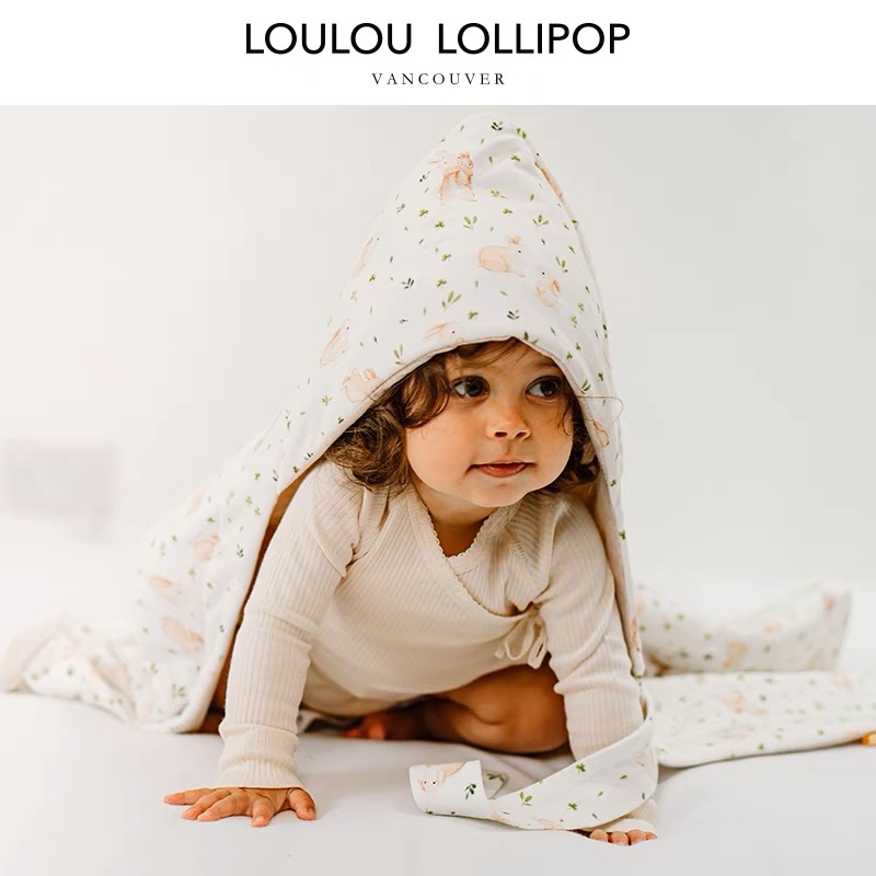 LoulouLOLLIPOP婴儿夹棉包被外出秋冬加厚抱被初生宝宝产房抱毯 - 图1