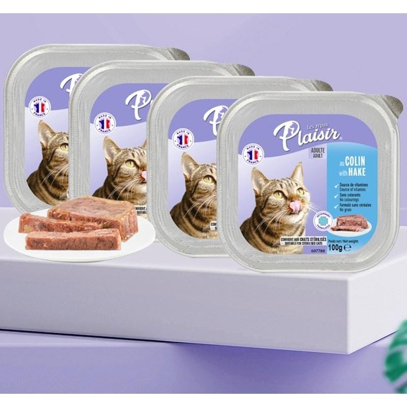 法国Plaisir普莱喜餐盒肉酱湿粮猫罐头全猫成猫餐盒100g,淘宝优惠券,粉丝福利购,淘宝优惠卷