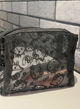 可爱kitty网纱补妆化妆包日用旅游便携外出数据线杂物新款收纳包