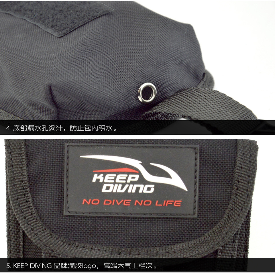 Keep Diving 2KG潜水配重袋5MM口袋式铅块包背飞负重腰带绑瓶带 - 图3