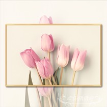 Tulip Cross embroidered 2022 new line embroidered living room own embroidered bedroom small piece simple flower handmade brick stone painting