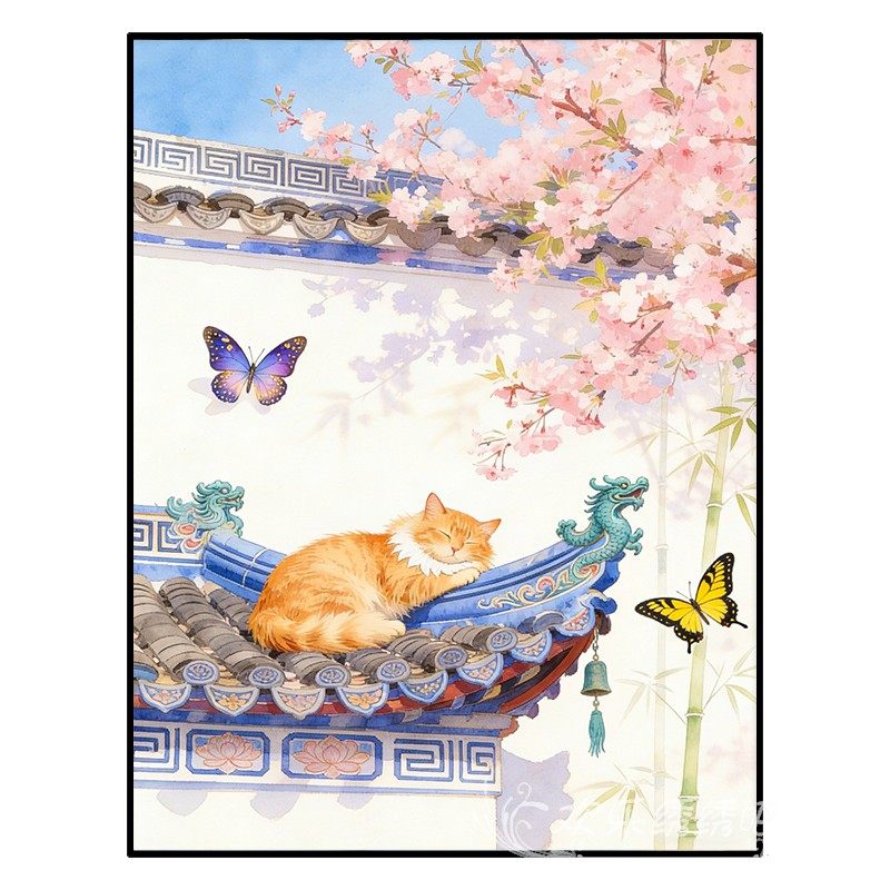 春日小猫十字绣2026新款线绣刺绣自己绣款手工礼物5d钻石贴画满钻,淘宝优惠券,粉丝福利购,淘宝优惠卷